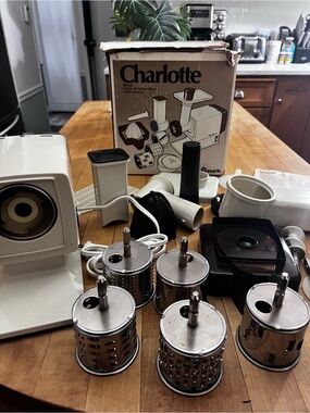 Vintage Moulinex Charlotte Mincer Grater Slicer Juicer Combo Multi-Food Machine